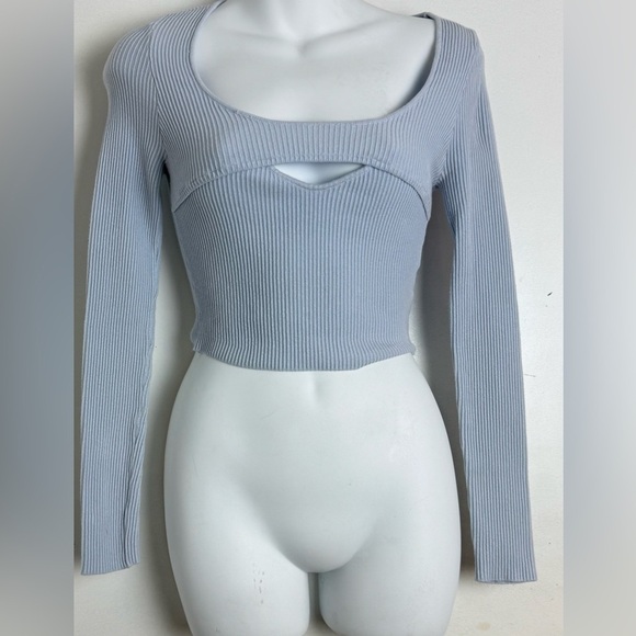 Urban Outfitters Tops - Urban outfitters Women's Ribbed Cutout Top - Light blue
